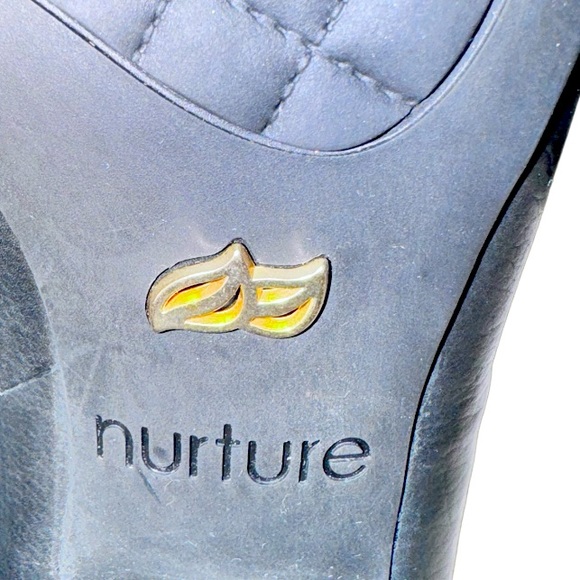 NURTURE black pebble grain leather PRESLEA chunky heels women’s shoes size 6 - Picture 4 of 14